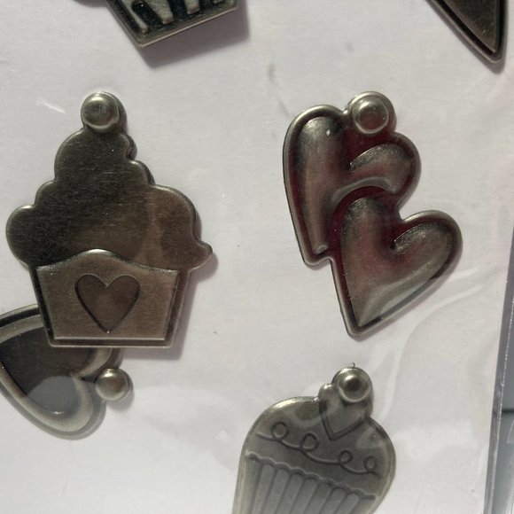 Metal Charms Paper Crafts Card Making Scrapbook Heart Cupcake Ice Cream Cone - Picture 4 of 12
